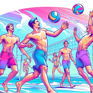 Can you explain why beach volleyball is played with two players per team and not five like in beach soccer?