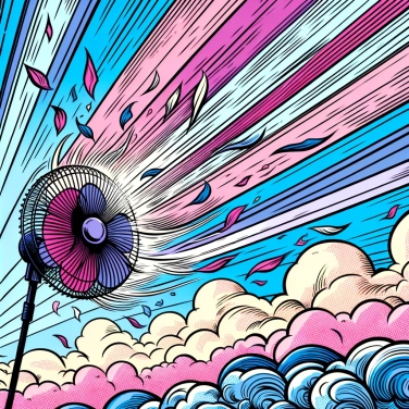 Explain why a fan creates wind?