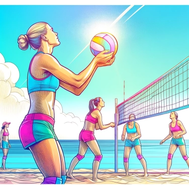 Explain why beach volleyball players rub their hands before serving?