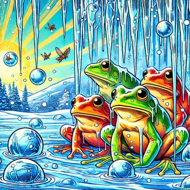 Explain why can frogs survive being frozen during the winter?