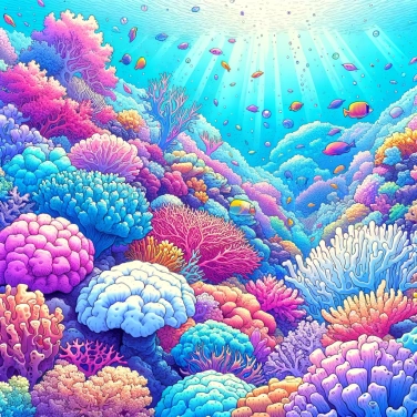 Explain why corals are so colorful and vibrant.