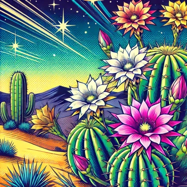 Explain why do cactus flowers often bloom at night?