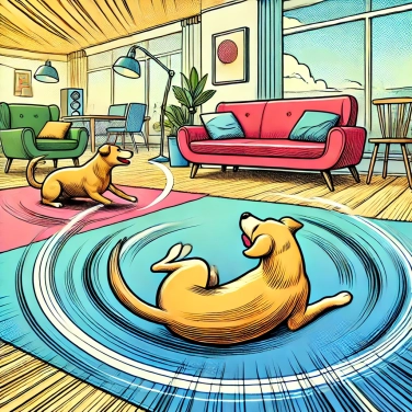 Explain why do dogs walk in circles before lying down?