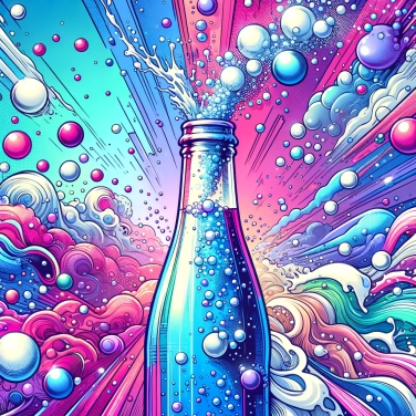 Explain why do soda bubbles rise in an open bottle?