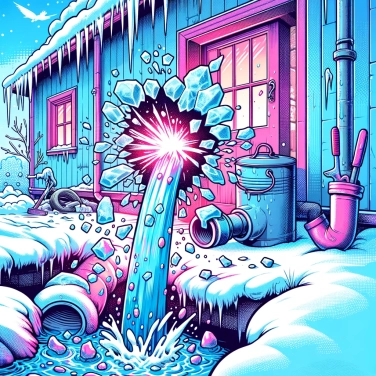 Explain why freezing can cause pipes to burst in winter.