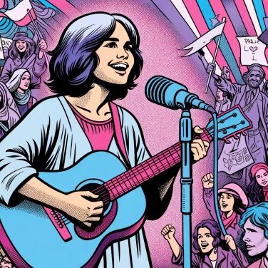 Explain why Joan Baez was a major voice in folk music and social activism during the 1960s.