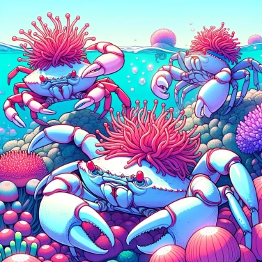 Explain why some crabs carry anemones on their backs?