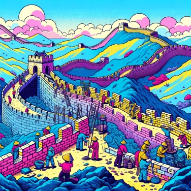 Explain why the construction of the Great Wall of China was undertaken and how it evolved over time?