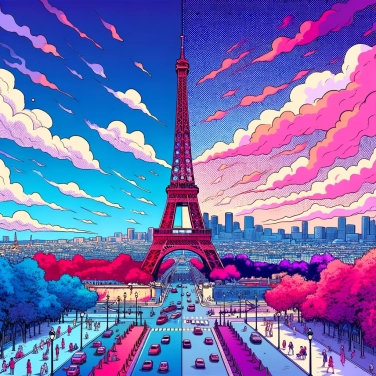 Explain why the Eiffel Tower was painted red before being painted blue?