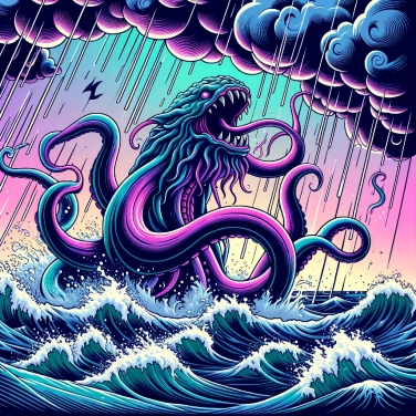 Explain why the Kraken is associated with storms.