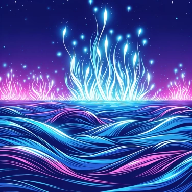 Explain why waves are sometimes bioluminescent blue?