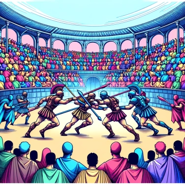 Why did gladiators fight in the arena?